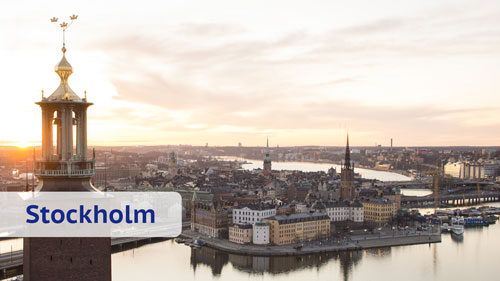 Rathaus, City und Altstadt von Stockholm